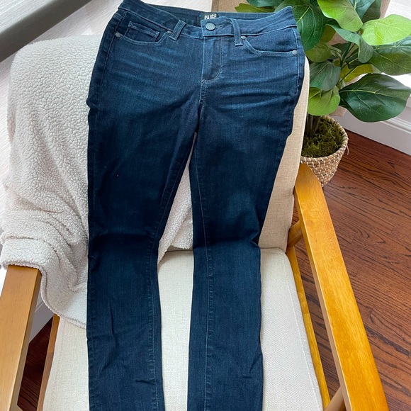 Dark blue Paige jeans with raw hem cut off - Picture 2 of 7